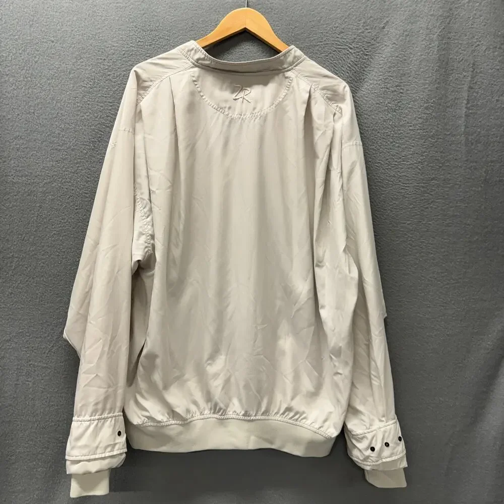 Vintage Zero Restriction Windbreaker Golf Jacket Pullover Cream Mens XL‎ USA